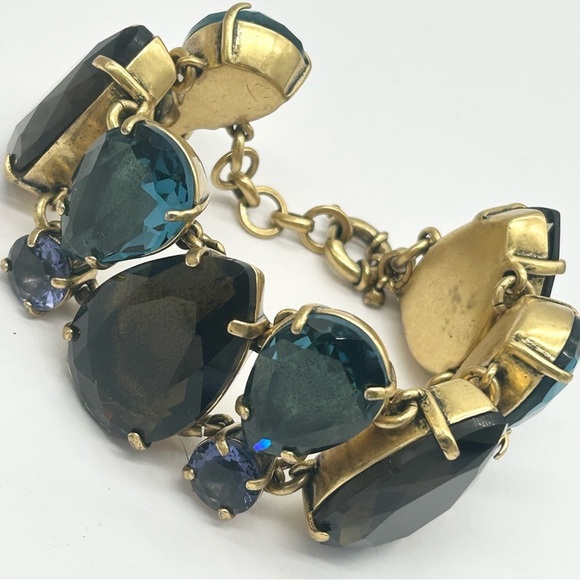 J. Crew Brown and Blue Jeweled Teardrop Bracelet - Picture 2 of 5
